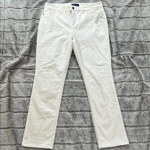 Talbots White Straight Leg Corduroy Pants Classic Style
